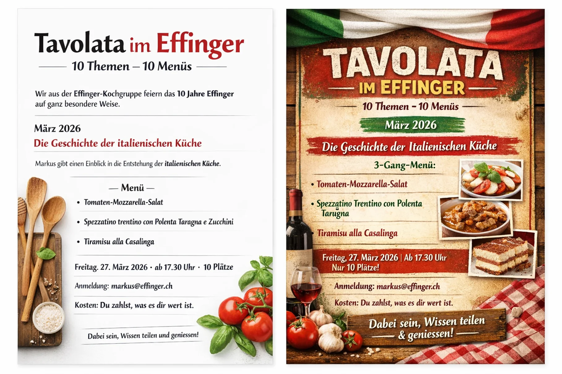 Tavolata im Effinger – Flyer März 2026